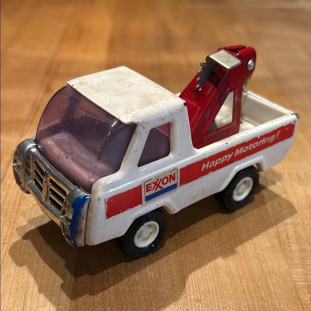 Buddy L Diecast Tow Trucks Vehicles Exxon Happy Motoring Red White Vintage Toy